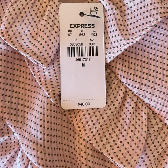 Express Pink Ruffled Blouse - Picture 3 of 5